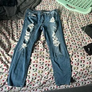 High rise jeans size 14 Reg, Ripped